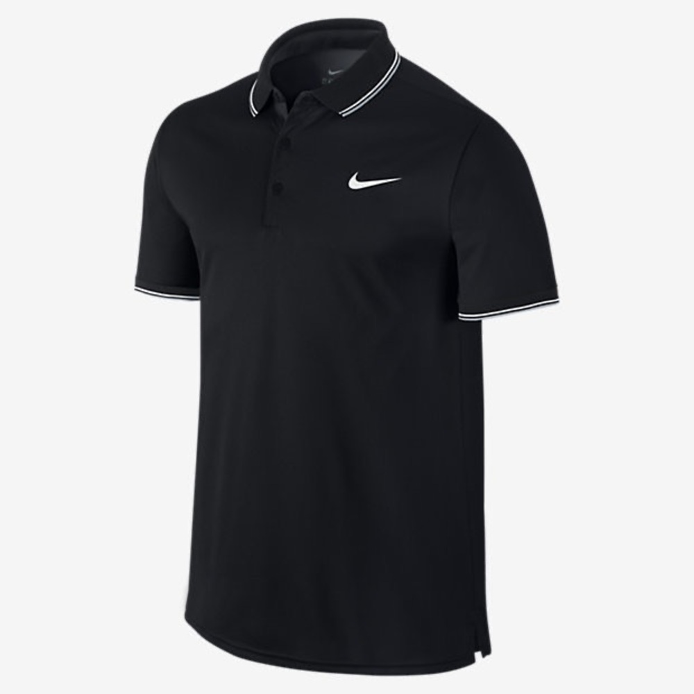 Nike Men's Polo Shirt in Black with White Accents